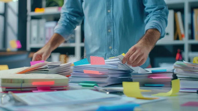 Organized tax documents and paperwork for filing taxes in New York